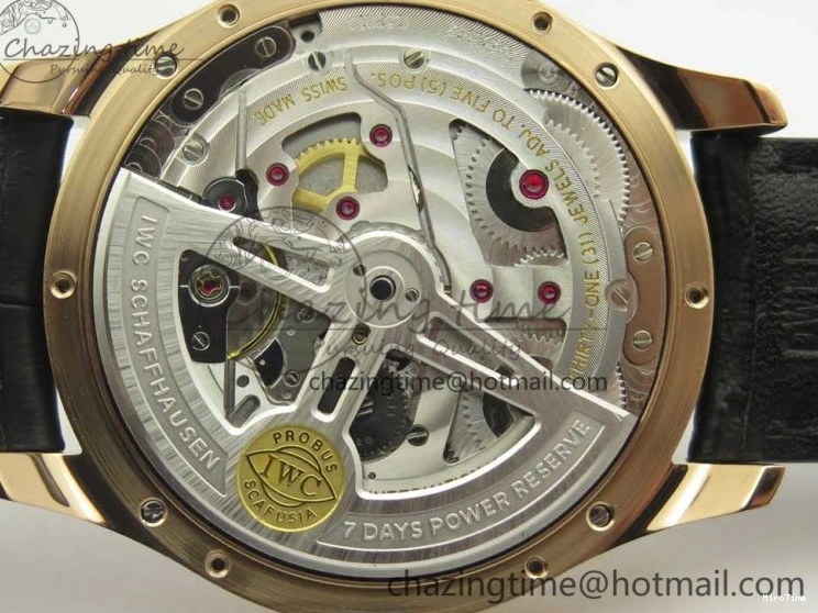 MIROTIME 0107 Thermal Portuguese Real PR Real Annual Calendar IW503501 RG ZF 1:1 Best Edition White Dial on Black Leather Strap A 7150